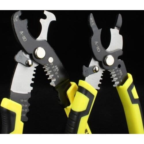 1Pcs 3 in1 Wire Cable Stripper Wire Stripping Pliers Cutting Tool Electrician Scissor Terminal Crimping Cutter DIY Model Tool