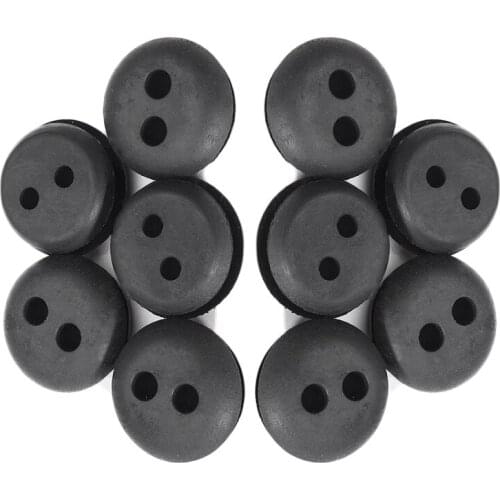10pcs Black Rubber Backing Ring 2 Hole Fuel Tank Grommet Replacement For Stihl Honda Trimmer Lawn Mower Accessories Backing Ring