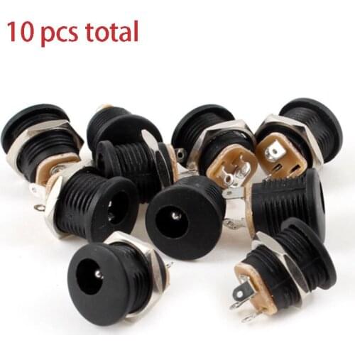 10Pcs Connector Socket 5.5x2.1mm 3 Pin DC Power Plug For Media Player Car Audio