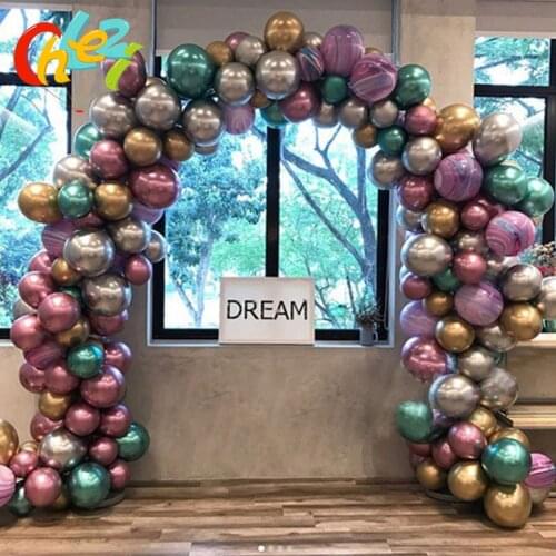 100pcs 12inch Chrome Metallic Latex Helium Balloons Gold Silver Pink Green Purple Blue Wedding Birthday Party Decor supplies