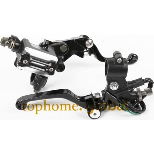 7/8" New CNC Brake Master Cylinder Pressure Switch Reservoir Levers Dirt Pit Bike Set For KAWASAKI KX250 2000 2001 2002-2004