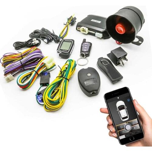 2 Way 100M Car Alarm System With Remote Engine Start Starter Tilt Sensor Colorful LCD Display Programmable Shock Warning