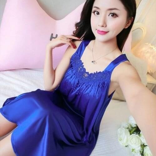 Plus Size 4XL Oversize Female Satin Nightgown Lady Sexy Spaghetti Strap Night Dress Women Nighties Sleeveles Sleepwear Nightwear