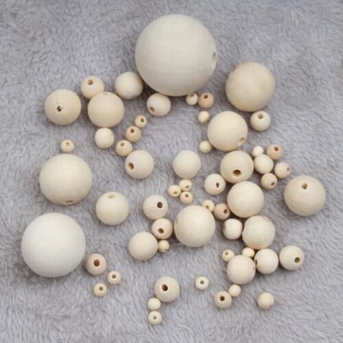 4-50mm 1-1000pcs Round Ball Natural Wooden Beads Loose Spacer Beads For Jewelry Making Handmade DIY Necklace Bracelet Supplies