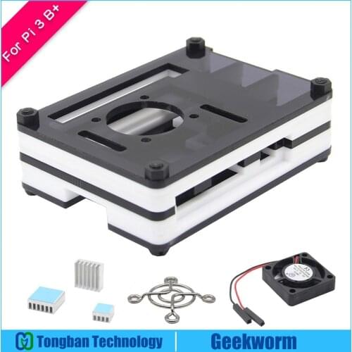 4 in 1 Raspberry Pi 3 B+ (Plus) Case with Cooling Fan + Fan Cover + Heat sink Kit For Raspberry Pi 3 Model B+ Plus Only Pi 3B