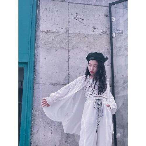 Children White Shirt Girls Boys Loose Streetwear Tops Kids Dance Hiphop Clothes Teens Long Shirt