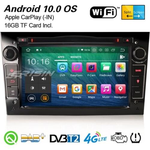 Erisin 5160 Android 10.0 CarPlay DAB+Navi Car Stereo WiFi DVR BT For Opel Vauxhall Astra Vivaro Combo Corsa Vectra Signum Zafira