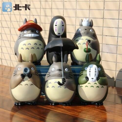 Miyazaki Hayao figures toys 2018 New PVC Japanese Anime Spirited Away No Face M car Chinchilla cat bus toys