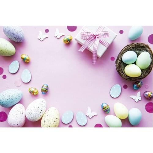 Happy Easter Backdrop Mauve Wooden Board Photography Background Photo Booth Studio Decor