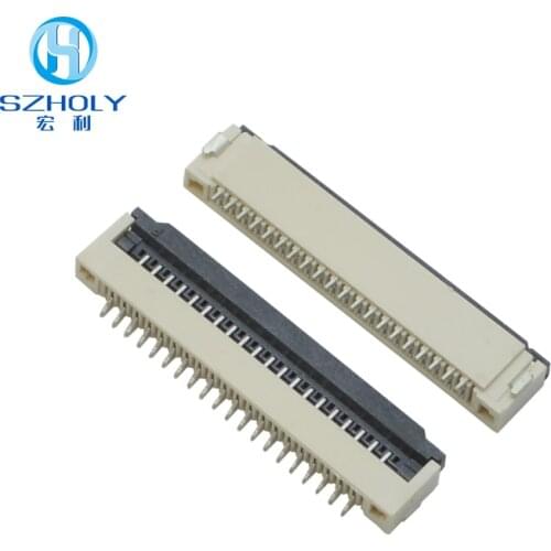 FFC FPC Socket Connector 1.0mm Pitch Clamshell Bottom Contact Type 4 5 6 8 10 12 16 20 22 24 26 28 30 Pin Cable seat
