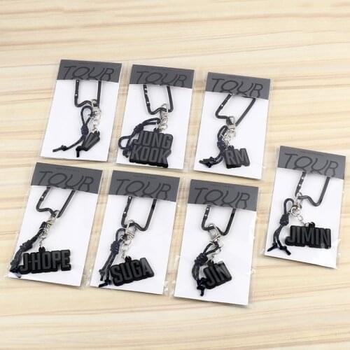 KPOP Bangtan Boys TOUR Album New Makes Matching Keychain Surrounding Bag Metal Silicone Pendant