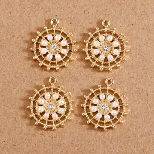 5pcs 18*21mm Round Imitation Pearl Charms for Jewelry Making Fashion Necklaces Earrings Pendants DIY Jewelry Craft Accessories