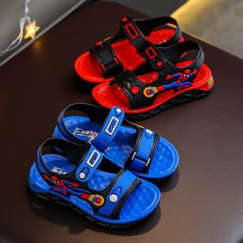 Disney cartoon childrens spiderman boy girl baby non-slip soft bottom beach shoes summer sandals