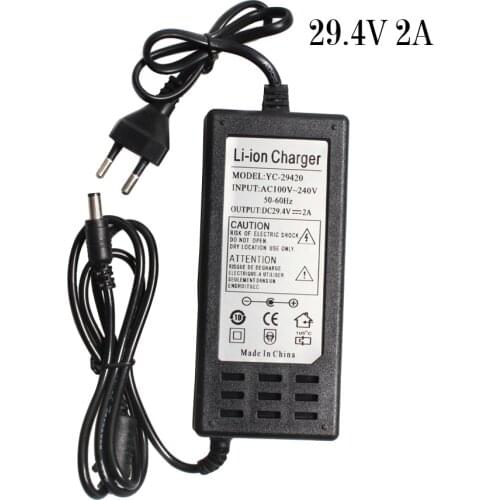 29.4V 2A Electric Bike 7 Series Li-ion Battery 18650 Charger For 24V 2A Lithium Battery Pack RCA Plug Connector Charger