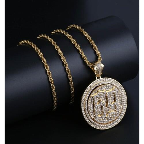 Micro Paved AAA CZ Stone Cubic Zirconia Ice Out Bling Number 69 Round Pendants Necklaces Men Hip Hop Rapper Jewelry Gold Color