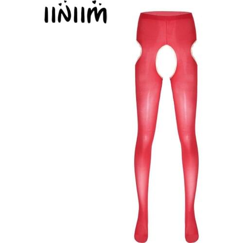 Mens Sissy Exotic Pants Sexy Porno Crotchless Pantyhose Hollow Out Stretchy Tights Leggings Lace Trimming Stockings Underwear