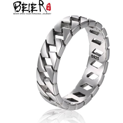 Beier sterling jewelry 2015 delicacy simple design ring for man and women BRR060