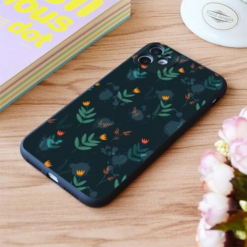 For iPhone Midnight Florals 01 Print Soft Matt Apple iPhone Case 6 7 8 11 12 Plus Pro X XR XS MAX SE