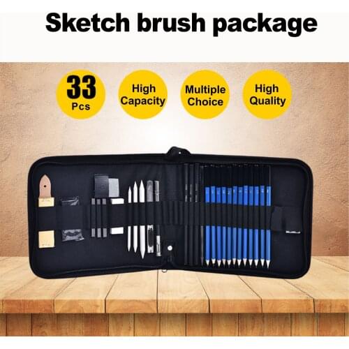 33-piece Sketch Drawing Brush Set Adult Drawing Pencil Eraser Sketch Set