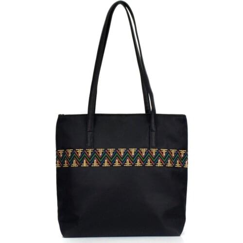 The new embroidery embroidered bag contracted nylon single shoulder bag bag large handbag female Oxford cloth