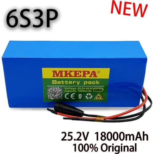 New 6s3p 24V 18Ah 18650 battery lithium battery 25.2v 18000mAh electric moped/electric/lithium-ion battery pack
