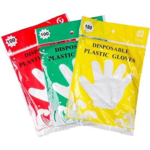 100PCS Disposable Plastic Vinyl Clear Medium Gloves Allergy Latex And Powder Free Great For Home Kitchen D1
