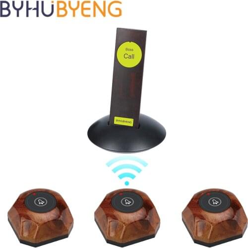 BYHUBYENG Office Bell Remind 3 Call 1 Pager for Boss Staff Waiter Panic Button Emergency Wireless Receiver Bars and Restaurants
