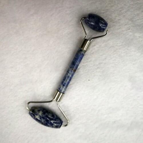 Wholesale 12PC lazurite Roller Slimming Face Massage Lifting Tool Natural Stone Facial Massage Roller Skin Massage Free Shipping