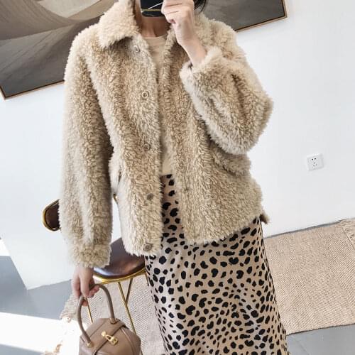 Women 2021 Autumn Winter Real Wool Fur Jacket Female Genuine Sheep Sheared Fur Coat Warm Casual Outerwear Mujer Chaqueta B626