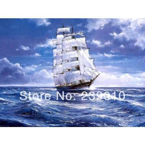 The water sailing Oil Painting on canvas Free Shipping impressionist Painting EYA-42010