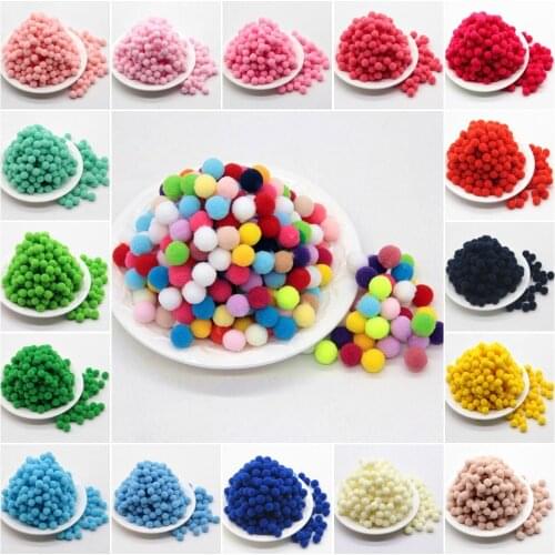 Pompon 10mm Multicolor Soft Fluffy Pompones Ball Handmade Mini Pompom Bricolage for Kids Toy DIY Craft Supplies Materials 100pcs
