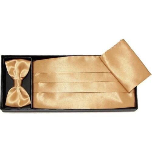 HOOYI 2019 gift box Cummerbunds bowties ceremonial belt sash belts butterfly set Handkerchiefs Pocket square necktie