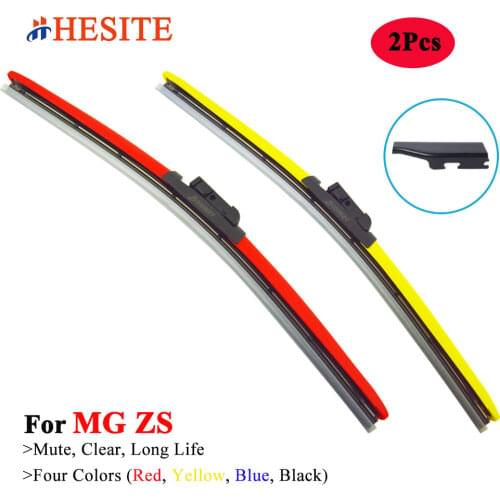 HESITE Colorful Hybrid Wiper Blades For MG ZS Hatchback Sport EV 2017 2018 2019 2020 Car Accessories Windshield Wipers Red Blue