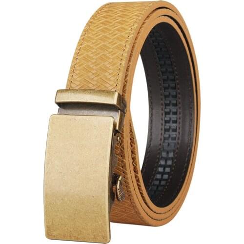 Belt Male Leather Strap Belts For Men Automatic Male Belts Men Black Belt Special pattern straw mat