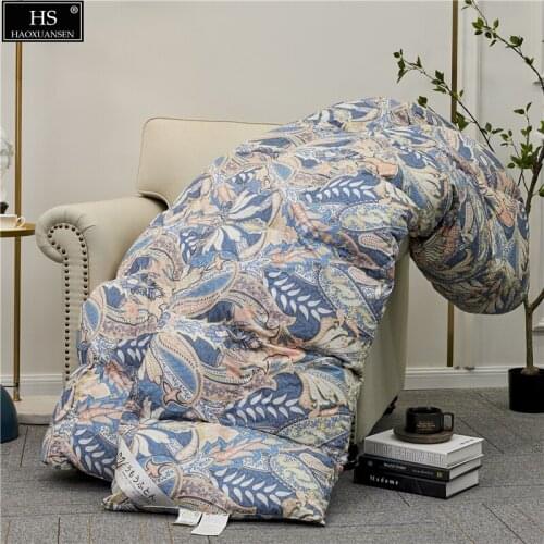 Luxury Big Version Paisley Goose Down Quilt Comforter Filling Power 600 Combed Cotton Duvet Winter Blanket OEKO-TEX Certified