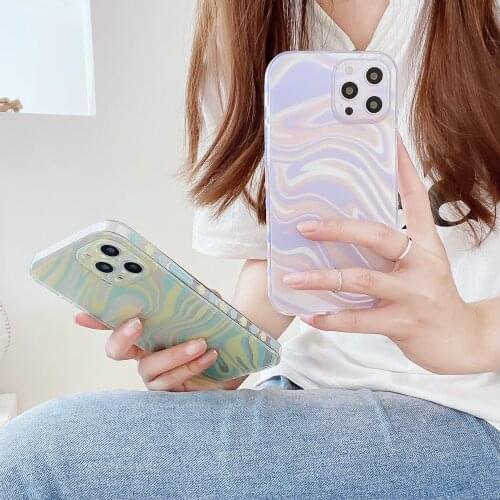 Luxury Water ripple PhoneCases iPhone11 12 Mini Pro XS Max X XR 7 8 Plus SE 2020 12Pro 11Pro Soft TPU Airbag Shockproof Cover