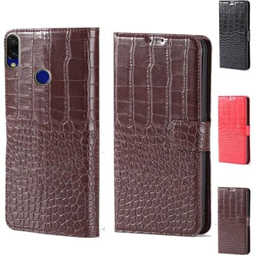 Luxury Crocodile design Flip Leather Wallet Phone Case For Xiaomi Redmi 7 Stand Function Phone cover card slot