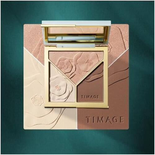 TIMAGE Master Caitang High Gloss Repairing Palette Tang Yi Personally Researched Three-Color One-Piece Matte Glitter Powder Nose