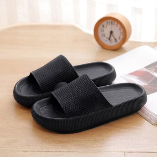 Dropshipping Indoor Comfortable Soft Slippers Men Women Non-slip Bathroom Home Shoes Flat EVA Thick Sole Slides Women Sandals