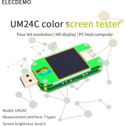 UM24C USB 2.0 color screen tester Android APP voltage ammeter power battery capacity meter test