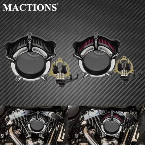 Motorcycle Air Cleaner Gray/Red Aluminum Intake System Air Filter Kits For Harley Touring Road Glide 17-18 Softail Breakout 2018