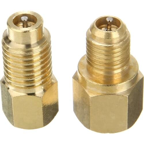 High Quality 2PCS R134 to R12/R12 to R134a Brass Heavy Duty Tank Vacuum Pump Adapter Air Conditioning Accessories Set FJC INC