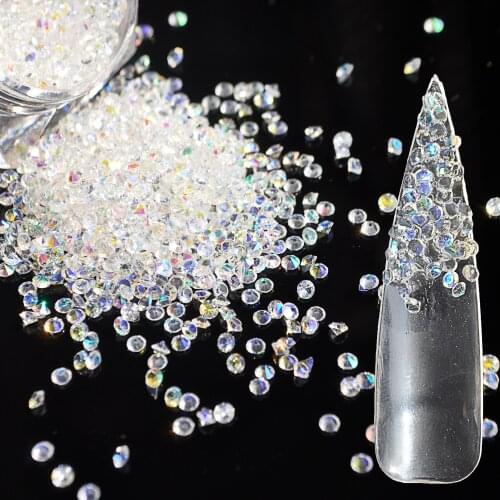 2mm Clear AB Nail Art Rhinestones Micro Nail Rhinestones Mini Nail Art Decorations Manicure Accessories