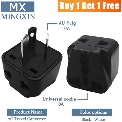 2PCS-Universal Black White One Twist Two Standard Australian Plug US EU UK to AU 3 Pin Travel Power Converter