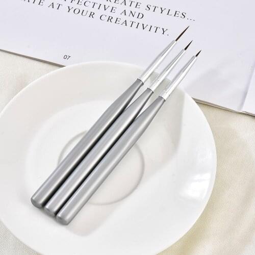 3 Pcs Nail Art Brush Gel Brush For Manicure Acrylic UV Gel Extension Pen For Nail Polish Painting Drawing Line Brush Tools