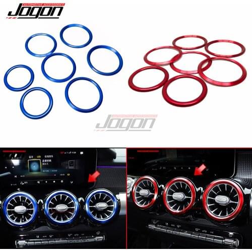 7pcs Aluminum Interior Center Console Air Vent Cover For Benz A Class W177 V177 A180 A200 A220 A250 A35 A45 AMG Accessories