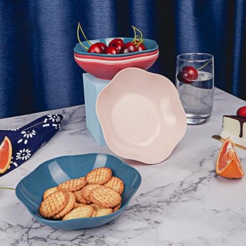 70% Dropshipping!!Fruit Plate Reusable Wear-resistant Plastic Anti-skid Snack Dish Bowl for Home