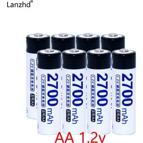 AA rechargeable battery 2700mA Ni-MH batteries 1.2V battery in Actual High Capacity Batteries Cell For toy flashlight Cameras