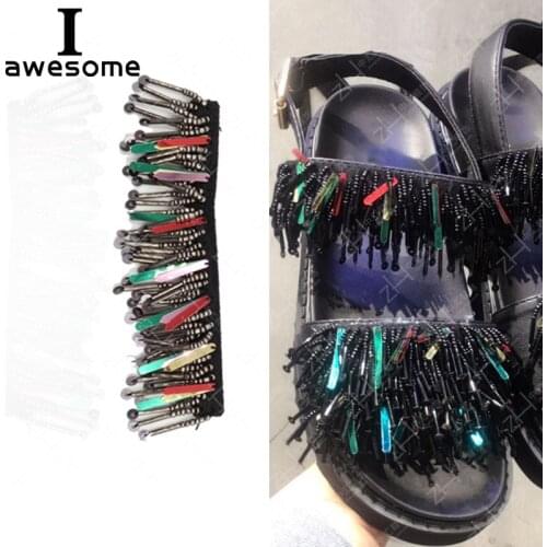 Shining Tassel Bridal Wedding Party Shoes Accessories For high Heels Sandals Boots Manual Rhinestone Decorations Shoes flower