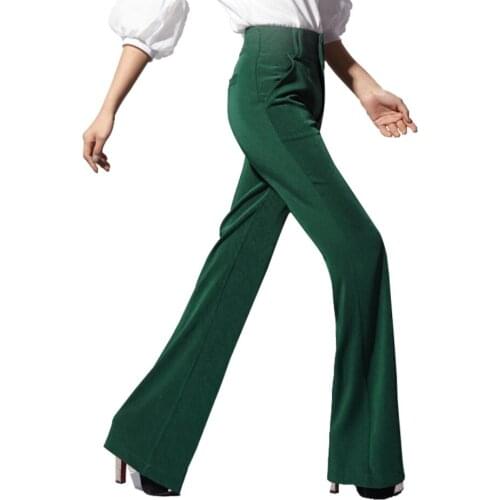 New arrival fashion high waist wide leg pants women office lady ol long flare tourse
